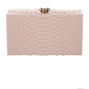 Edie Parker Pink Python Jean Clutch